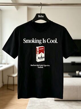 Retro Marlboro Shirt Cigarette Ironic Smoking Is Cool Tee Marlboro T-shirt